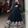 Suratikart Black Georgette Co-Ord Lehenga Set