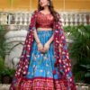 Tussar Silk Lehenga Choli with Pichwai and Patola Prints