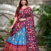 Tussar Silk Lehenga Choli with Pichwai and Patola Prints