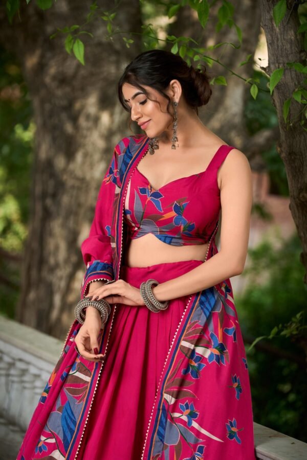 1216RPICLO.jpg Embrace Elegance: Rani Pink Floral Print Lehenga