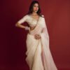 1216white_4.jpg Sonam Bajwa Bollywood-Inspired Georgette Saree
