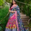 1222PNKMAIN.jpg Captivating Pink Kalamkari Ensemble South Indian Elegance