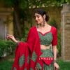 1654GRNCLO.jpg Green Color Cotton Navratri Lehenga Choli Set