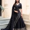 1906BLK_MAIN.jpg Black Chanderi Silk Lehenga Choli Set