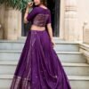 1906DPLBACK.jpg Dark Purple Chanderi Silk Lehenga Choli