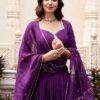 1906DPLCLO.jpg Dark Purple Chanderi Silk Lehenga Choli
