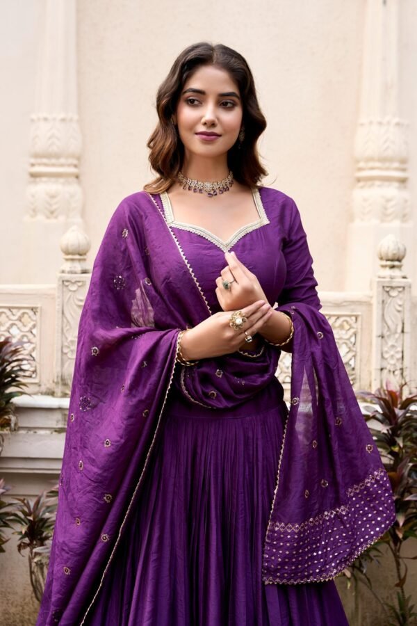 1906DPLCLO.jpg Dark Purple Chanderi Silk Lehenga Choli