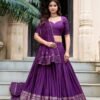1906DPLMAIN.jpg Dark Purple Chanderi Silk Lehenga Choli