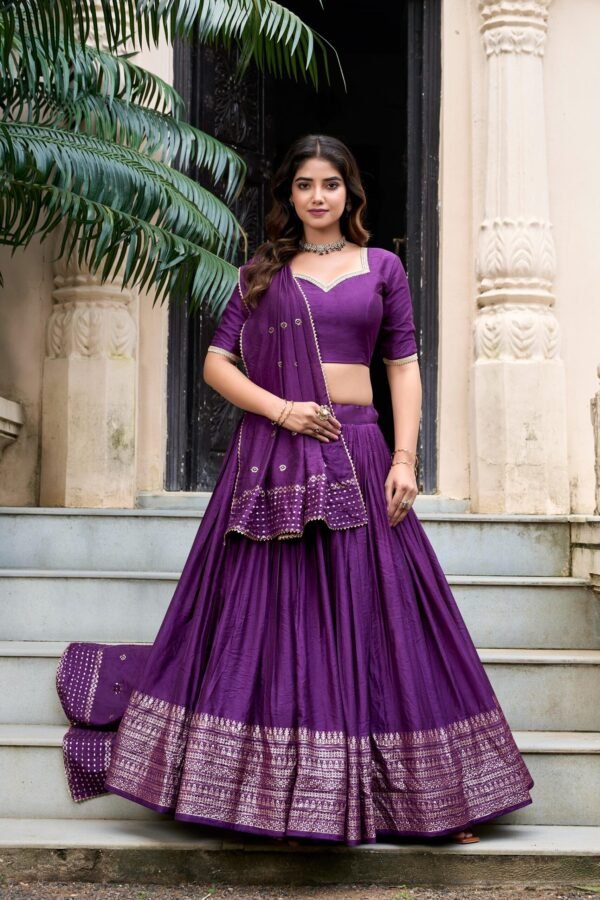 1906DPLMAIN.jpg Dark Purple Chanderi Silk Lehenga Choli