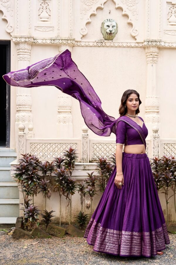 1906DPLSIDE.jpg Dark Purple Chanderi Silk Lehenga Choli