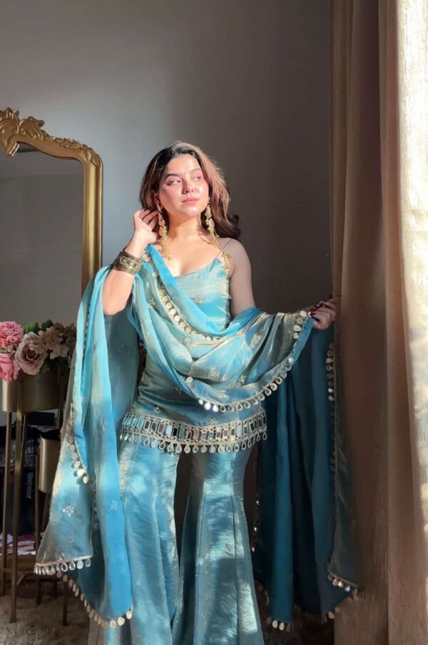 Aaina Fendy Silk Sharara Set