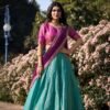 2001SBLMAIN.jpg Sky Blue Color Zari Weaving Work Kanchipuram Women Lehenga Choli