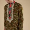 362_2 Green Silk Resham Embroidered Mens Kurta Set