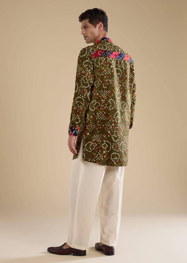 362_4 Green Silk Resham Embroidered Mens Kurta Set