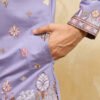 Luxury Lavender Embroidered Designer Kurta Set For Special Occasion