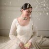 Off White Lucknowi Special Readymade Anarkali Suit Set