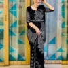 BLACKZIPSAREE_4.jpg Black Zip Gown Saree with Attached Dupatta
