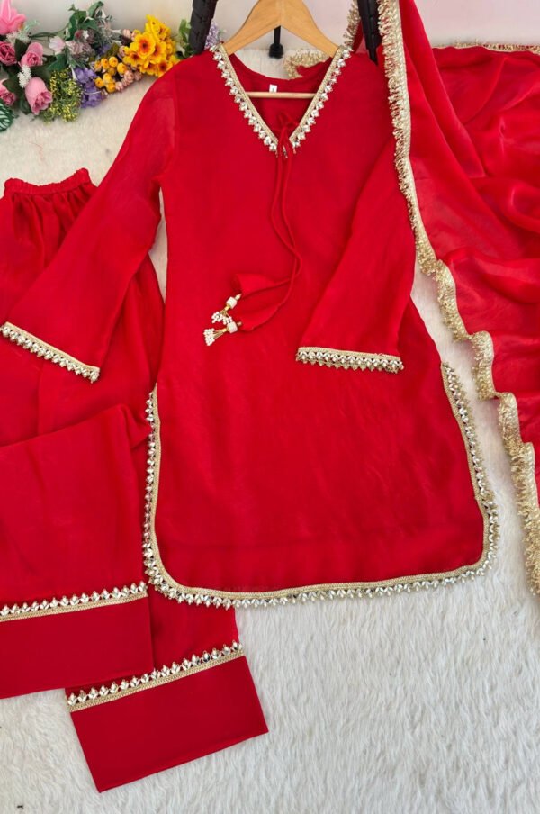Red Color Farsi Style Salwar Suit