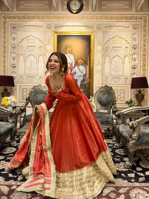 Rust Orange Gotta Work Anarkali Suit Set