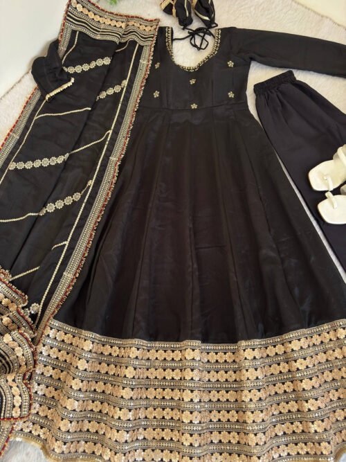 DN-569BLACK_1.jpg Black Color Gotta Work Anarkali Suit