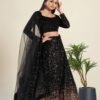 Luxurious Black Velvet Lehenga