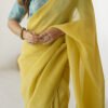 FBL351_4.jpg Charming Baby Yellow Sparkle Silk Ready-to-Wear Saree