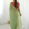 FBL352_2.jpg Graceful Moss Green Sparkle Silk Ready-to-Wear Saree