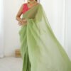 FBL352_3.jpg Graceful Moss Green Sparkle Silk Ready-to-Wear Saree