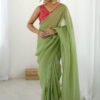 FBL352_4.jpg Graceful Moss Green Sparkle Silk Ready-to-Wear Saree