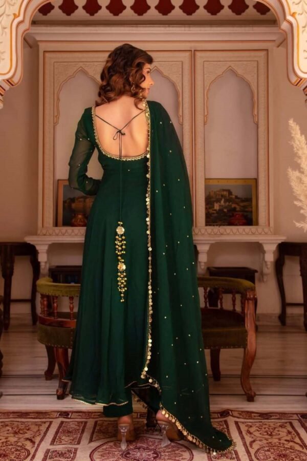 Green Color Georgette Anarkali Suit with Dupatta