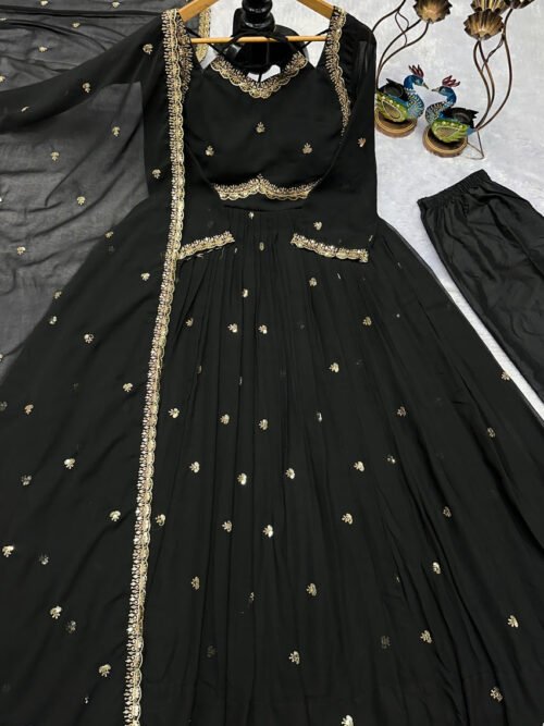 IMG_4089.jpg Black Georgette Anarkali Suit Set