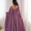 Mauve Pink Fox Blooming Georgette Anarkali