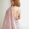 Dusty Pink Pre-Draped Saree with Stitched Blouse