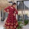 Maroon Jacquard Sringar Anarkali Suit Set