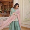 KA-1079GREEN_4.jpg Light Green Palazzo Suit with Dupatta
