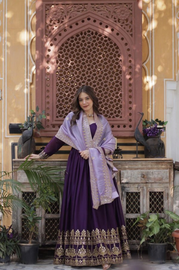 Purple Wedding Wear Gown