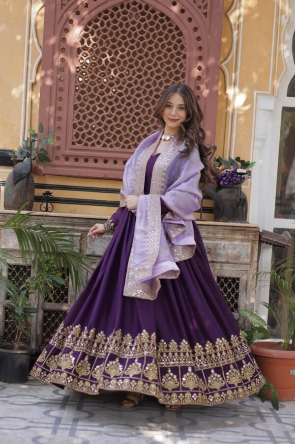 Purple Wedding Wear Gown