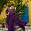 WINE COLOR DESIGNER KURTI PANT SET