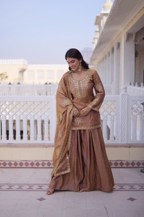 KA-1229_5.jpg Pastel Chocolate Fendi Crush Sharara Set