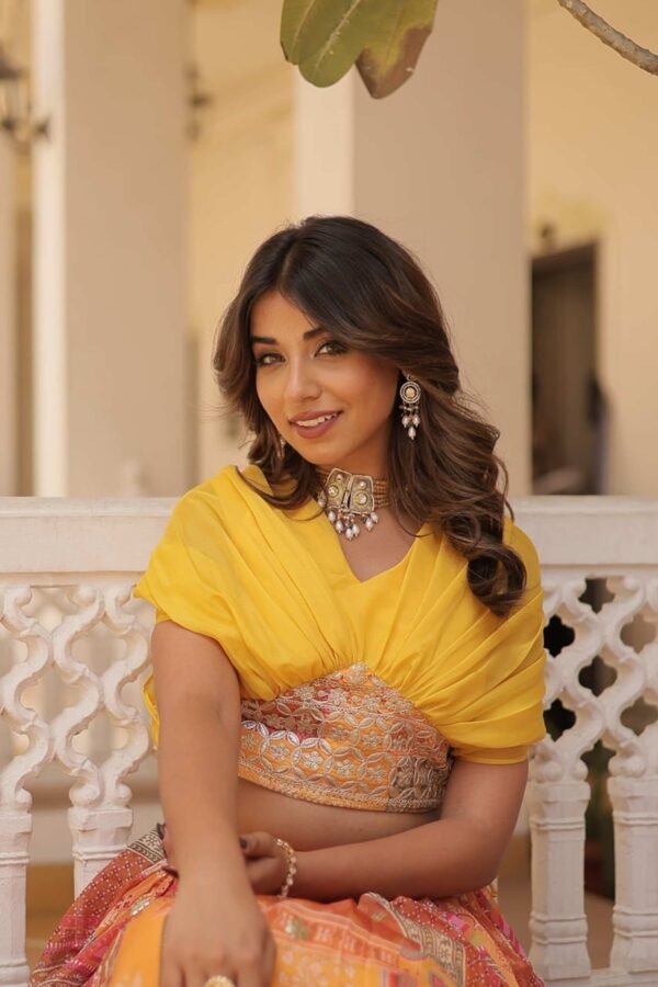 KA-5032YELLOW_4.jpg Suratikart Yellow Silk Lehenga with Designer Blouse