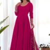 KB-241RANIPINK_2.jpg Dazzling Pink Georgette Gown Set Unforgettable Style