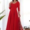 KB-241RED_3_87da4458-33ae-4db9-8e43-ddb1c4bc859a.jpg Gourgeous Red Color Georgette Gown Full Set with Embroidered Dupatta
