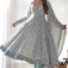 KB-262_3.jpg Exquisite Sky Blue Chiffon Anarkali Suit with Floral Print Dupatta