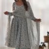 KB-262_5.jpg Exquisite Sky Blue Chiffon Anarkali Suit with Floral Print Dupatta