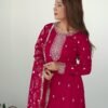 Rani Pink Straight Fit Kurta with Dupatta Set