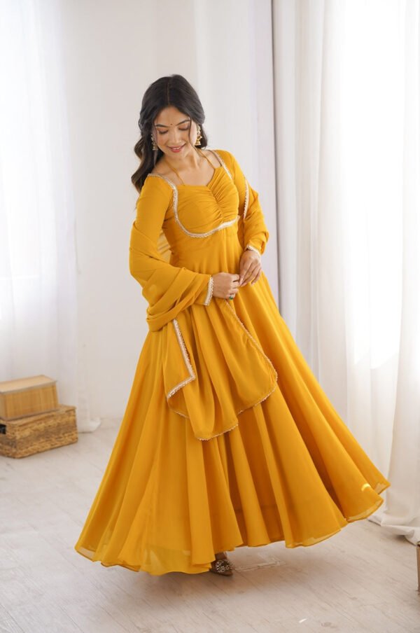 Sunshine Yellow Fancy Anarkali Gown