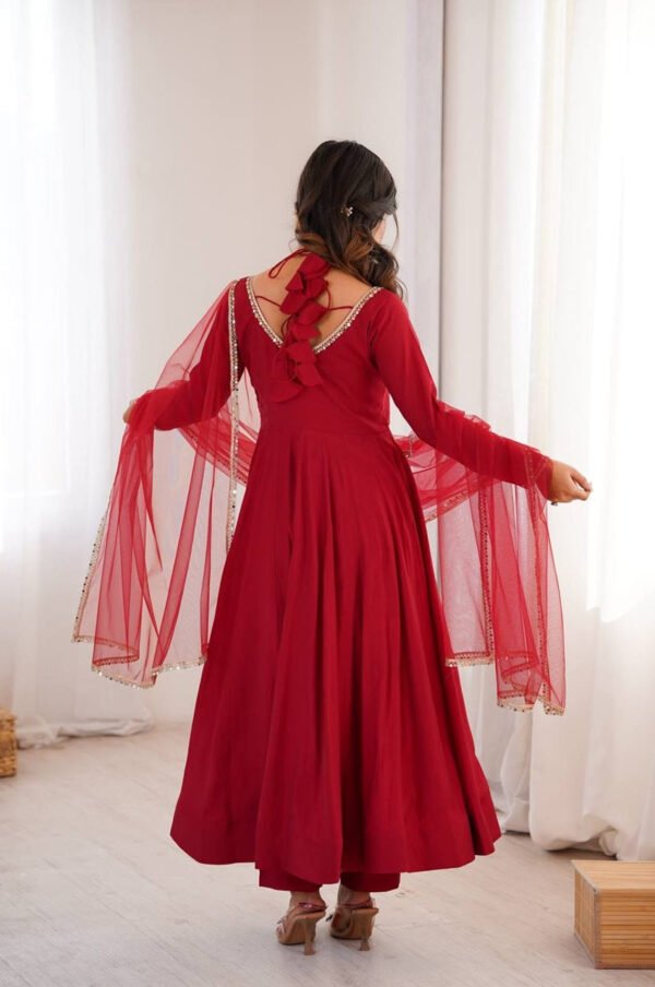 Royal Maroon Festive Anarkali Gown Set