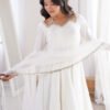 White Roman Silk Anarkali Suit Set