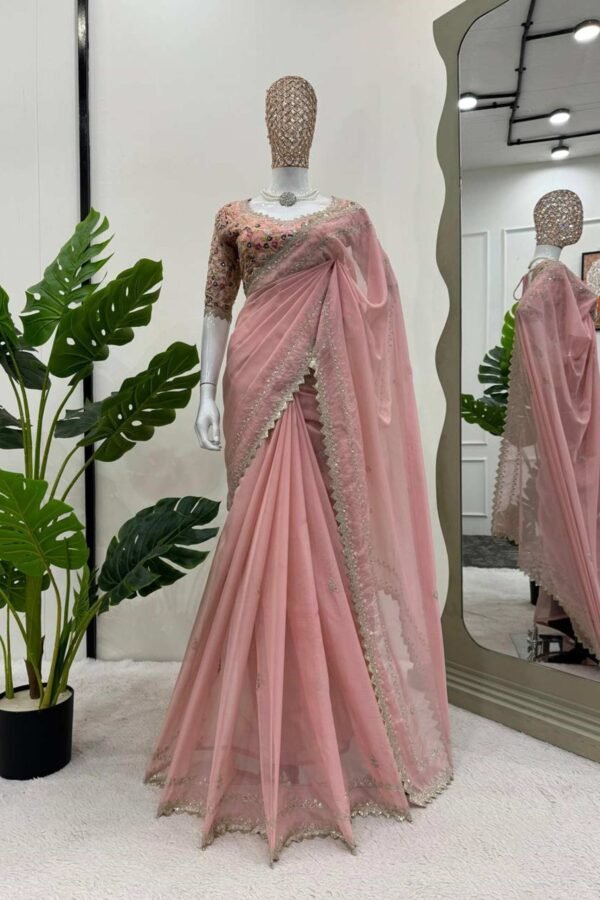 KD-497pink_3_33d655f3-47bb-4292-b33e-e34cf1c2639e.jpg Pink Color Beautiful Designer Saree on Tibby Silk Fabric