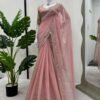 KD-497pink_4_3144b8a8-8185-41e6-a11e-4a9a4213710b.jpg Pink Color Beautiful Designer Saree on Tibby Silk Fabric